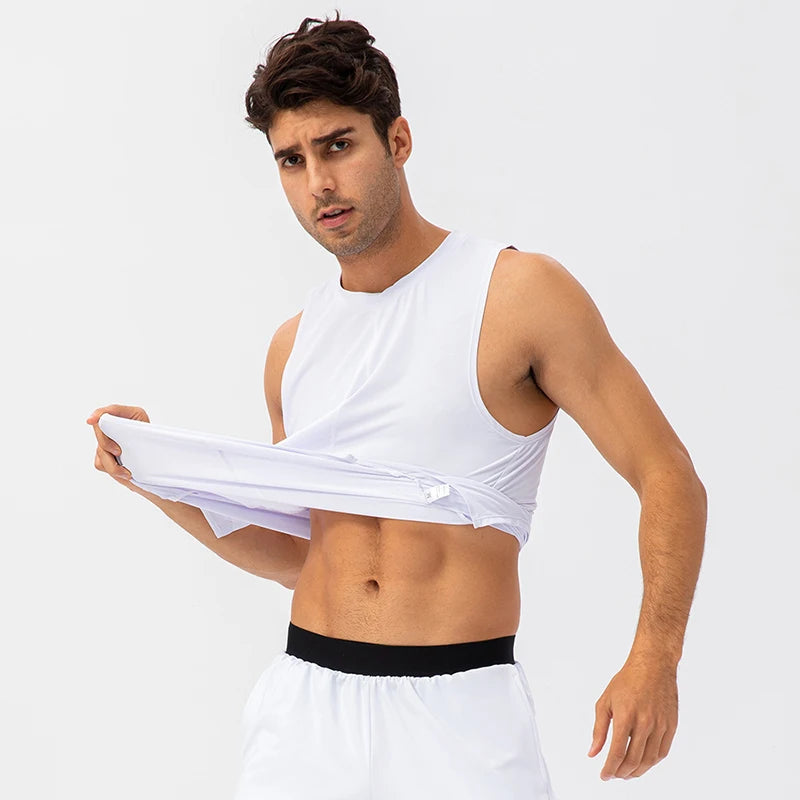 Men's Summer Fitness loose Running Vest Quick Dry Breathable Gym