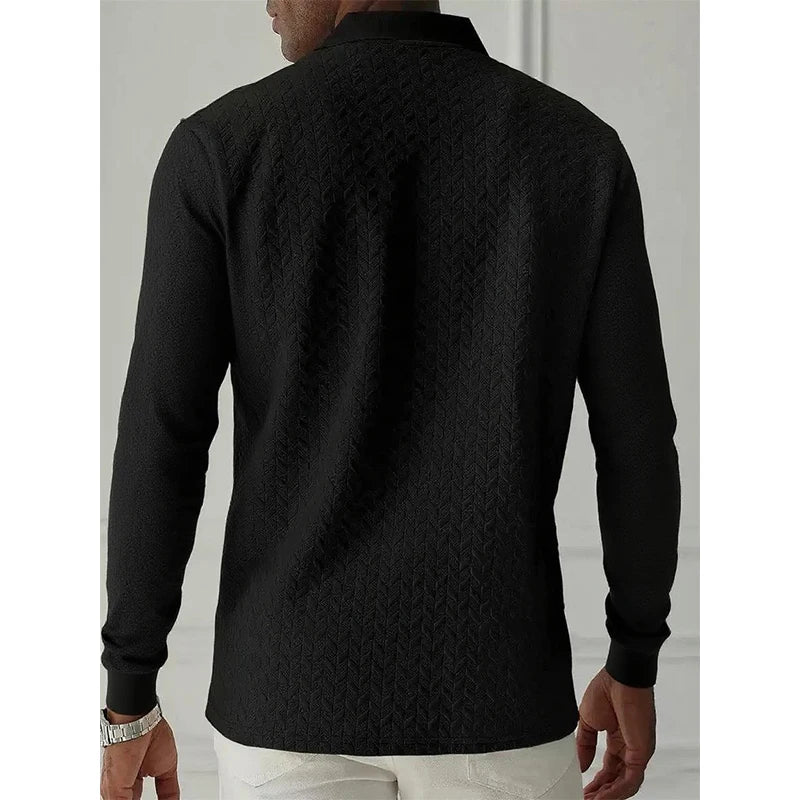 Men Long Sleeve Polo Shirt High Quality Male Clothing Office Polos