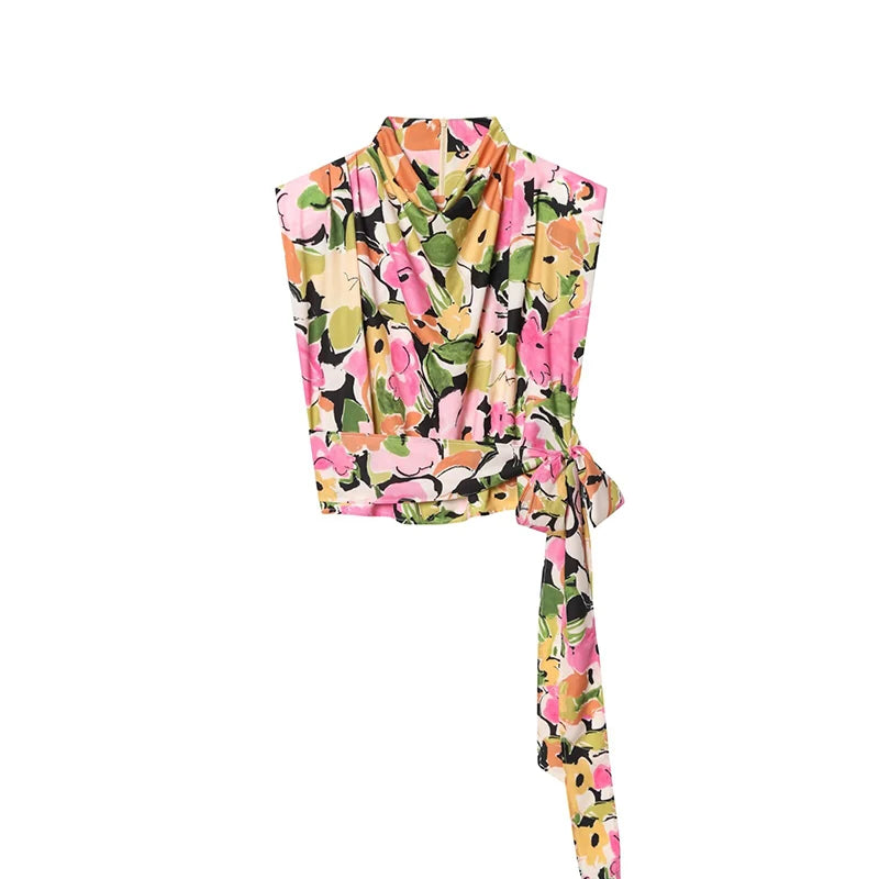 Women's Summer New Tops Vest 2026 Chic Retro Print Elegant Travel