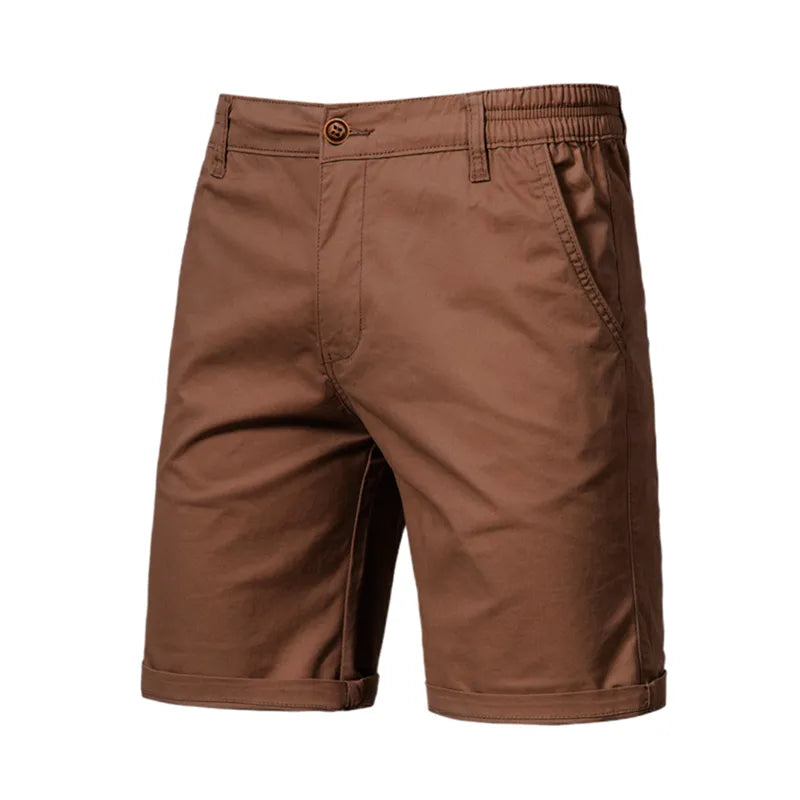 2021 New Summer 100% Cotton Solid Shorts Men High Quality Casual Business Soci