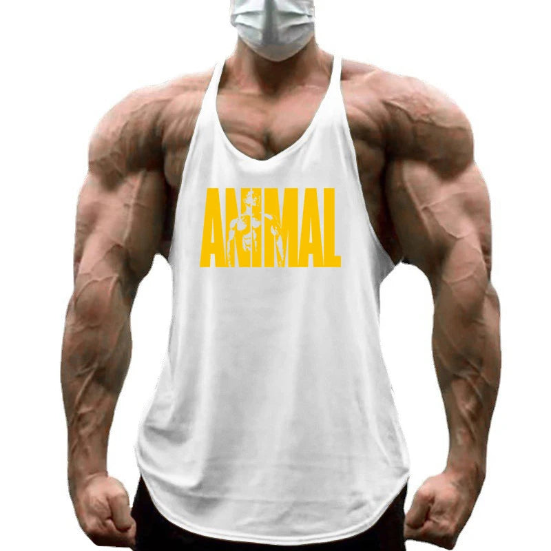 Running Vests Mens ANIMAL Letters Printed Gym Stringer Tank Tops