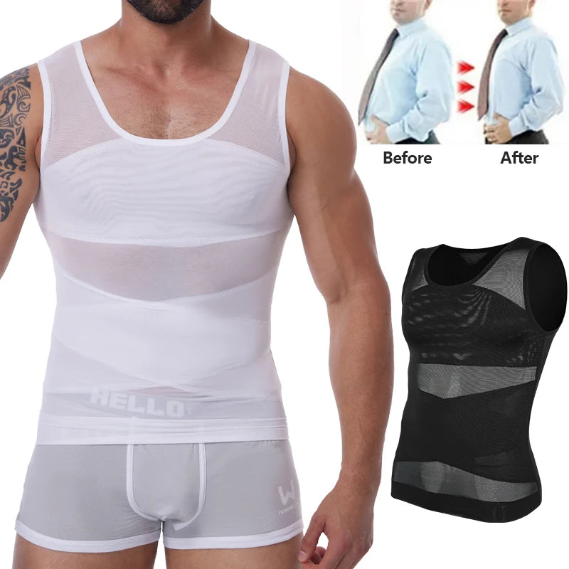 Compression Shirt for Men Slimming Undershirt Body Shaper Tank Top