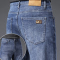 Korean Fashion Men's Soft Stretch Slim Fit Jeans Business Casual