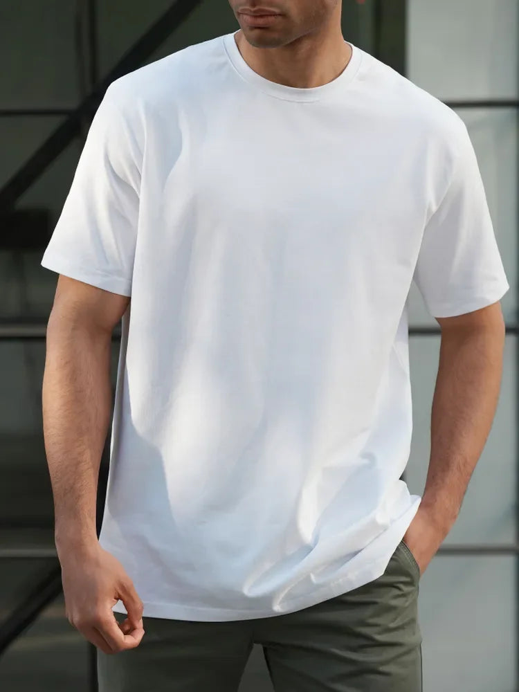 Solid color Men's t-shirts 2025 High quality Short sleeve tees Hip-Hop