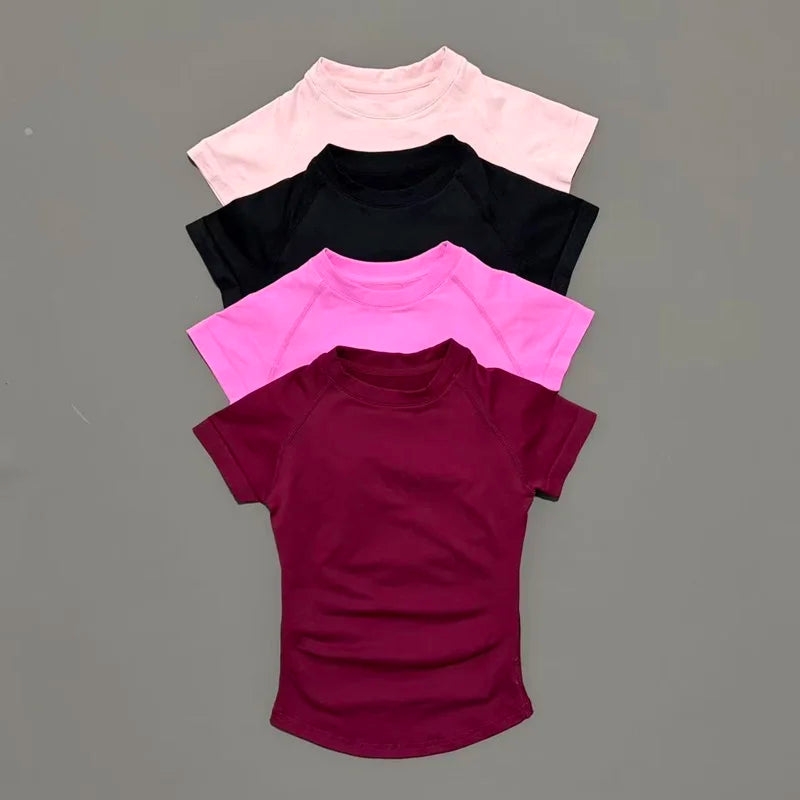 HISTELLO Impact Short Sleeve Top Women Running Sports T Shirt Summer