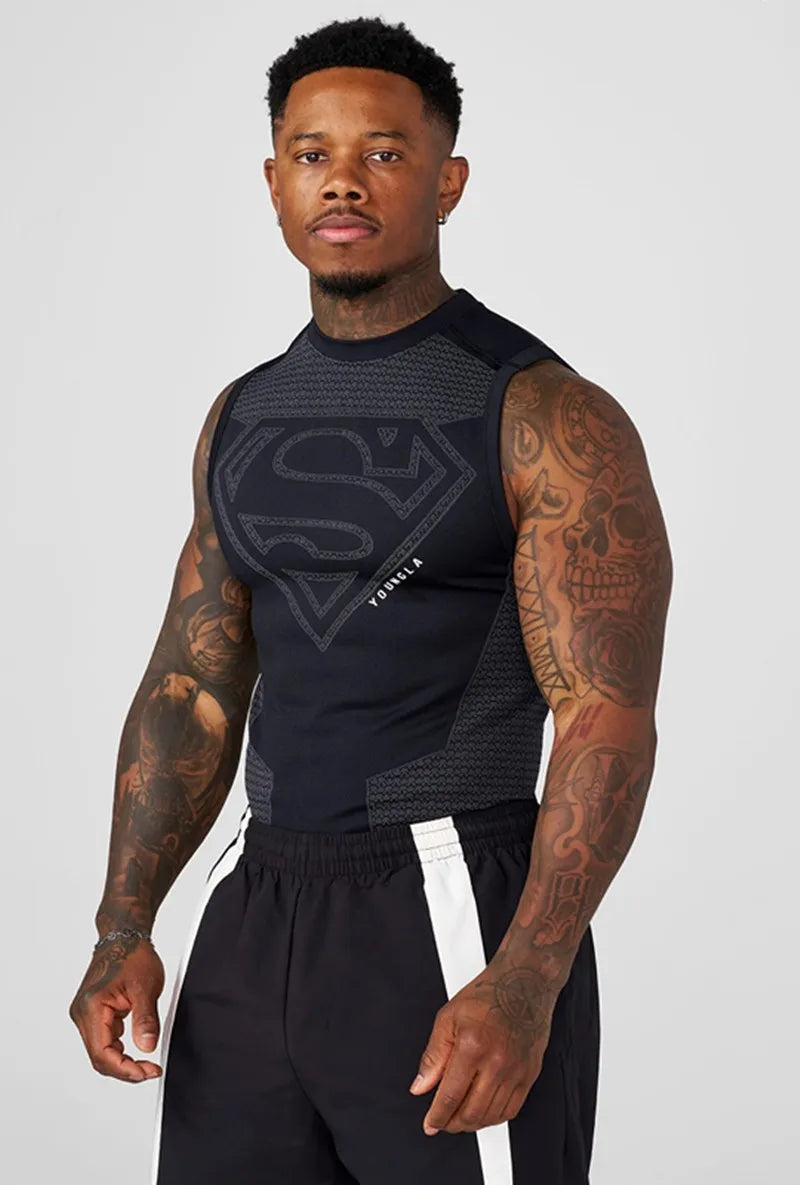 sum mer new Men's 2026 new Print Fitness Athletic Sleeveless Vest