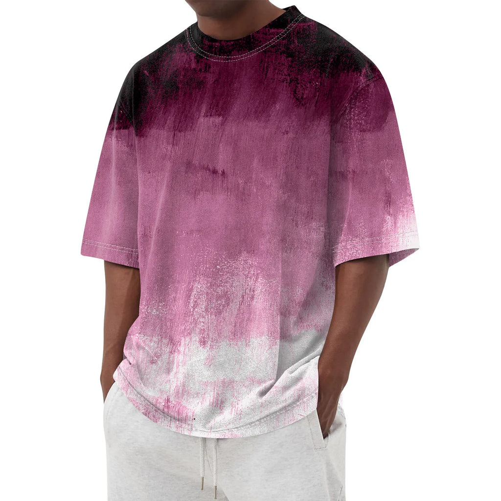 Men'S T-Shirt Summer Cool Short Sleeve 3d Camouflage Gradient Printing