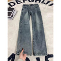 Man Pants Baggy Jeans Relaxed Fit Tapered Leg Denim Trousers For Men