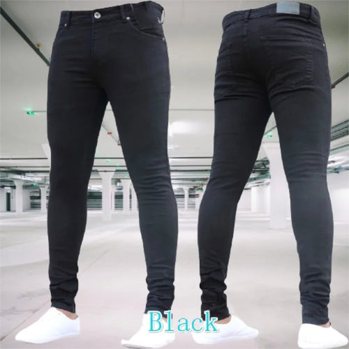 Men's Jeans Stretch Slim Fit Trousers Streetwear Colthing Classical