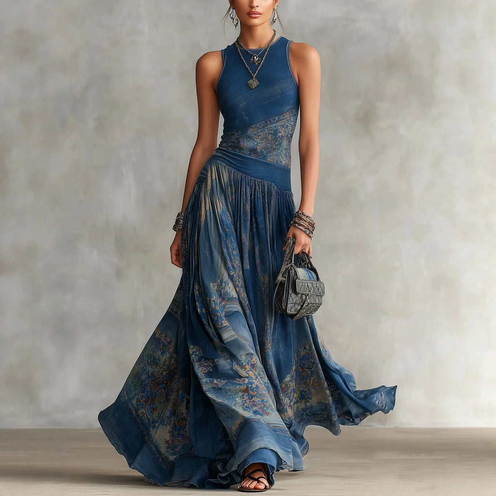 2026 Spring Summer New Fashion Elegant Digital Print Sleeveless Tank