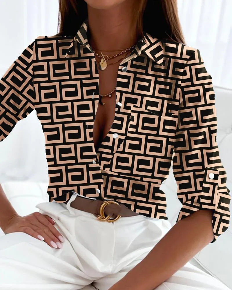 Elegant Women Blouse 2023 Spring and Autumn Temperament Top Long