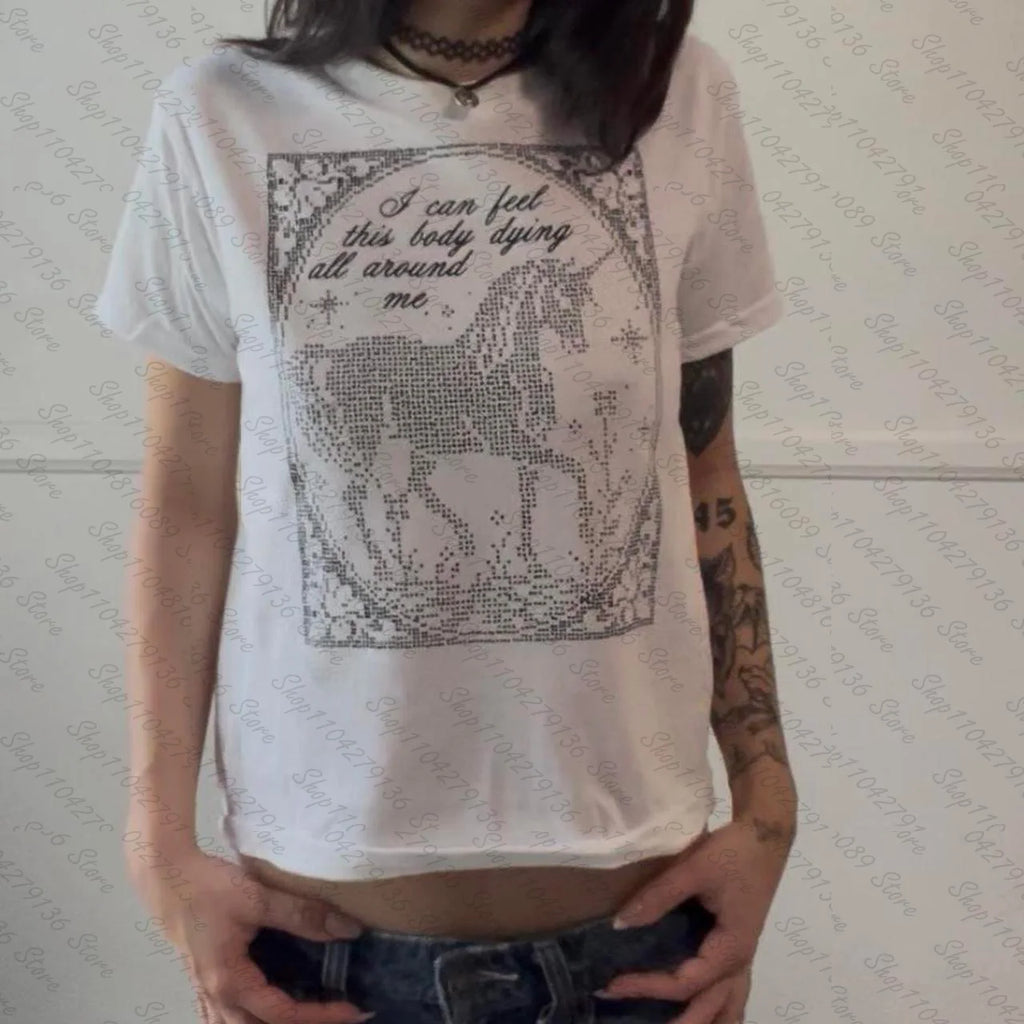 Cute Girls Tees Tops Aesthetic Graphic Tees Tops Y2k Style Women