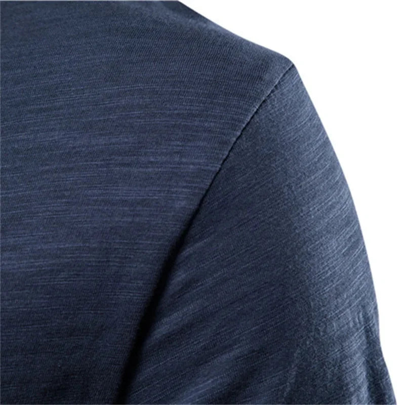 Brand Quality 100% Cotton MEN T-shirt V-neck Fashion Design Slim Fit