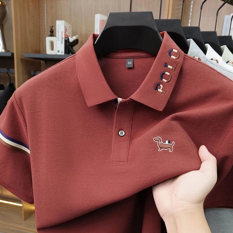 100% pure cotton short sleeve polo shirt summer comfort men's T-shirt