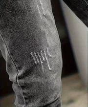 2025 New Men's Slim-Fit Snowflake Washed Jeans Four Seasons Stretch