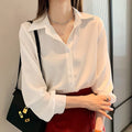 Spring Autumn Casual Chiffon Shirt Women Office Lady Shirts Fashion