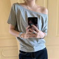 T-shirts Women Solid Simple Summer Casual Cleanfit Short Sleeve