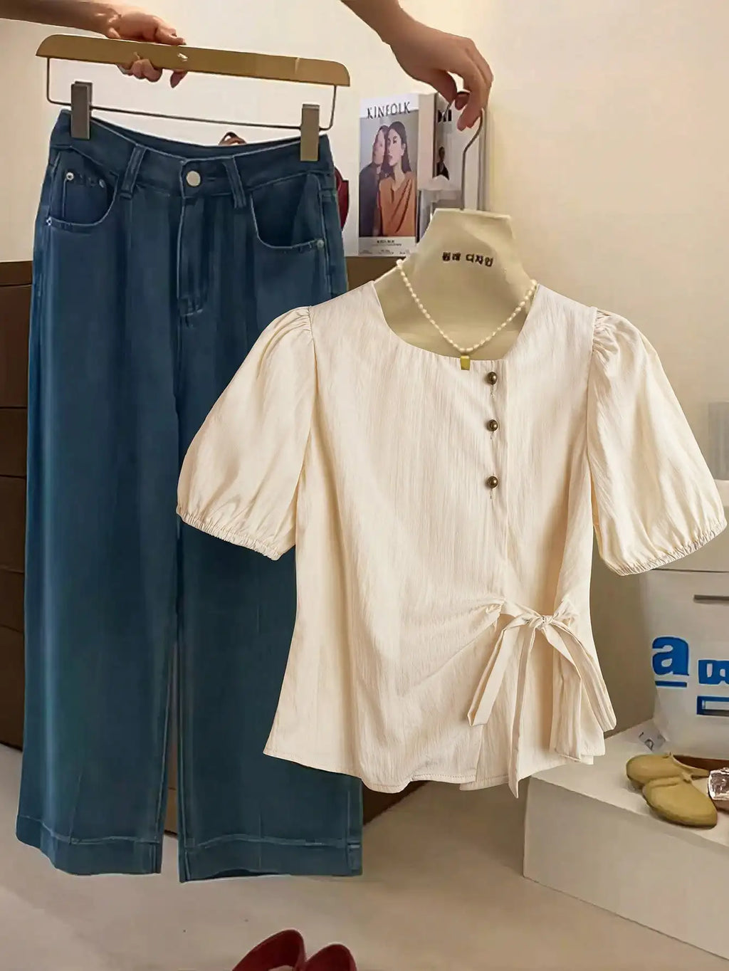 French Vintage Soft Style Women's Short Sleeve Shirt, Summer New