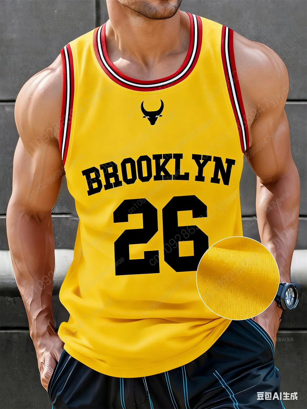 Brooklyn No.26 O-Neck Basketball Vest Loose Quick Drying Fabric