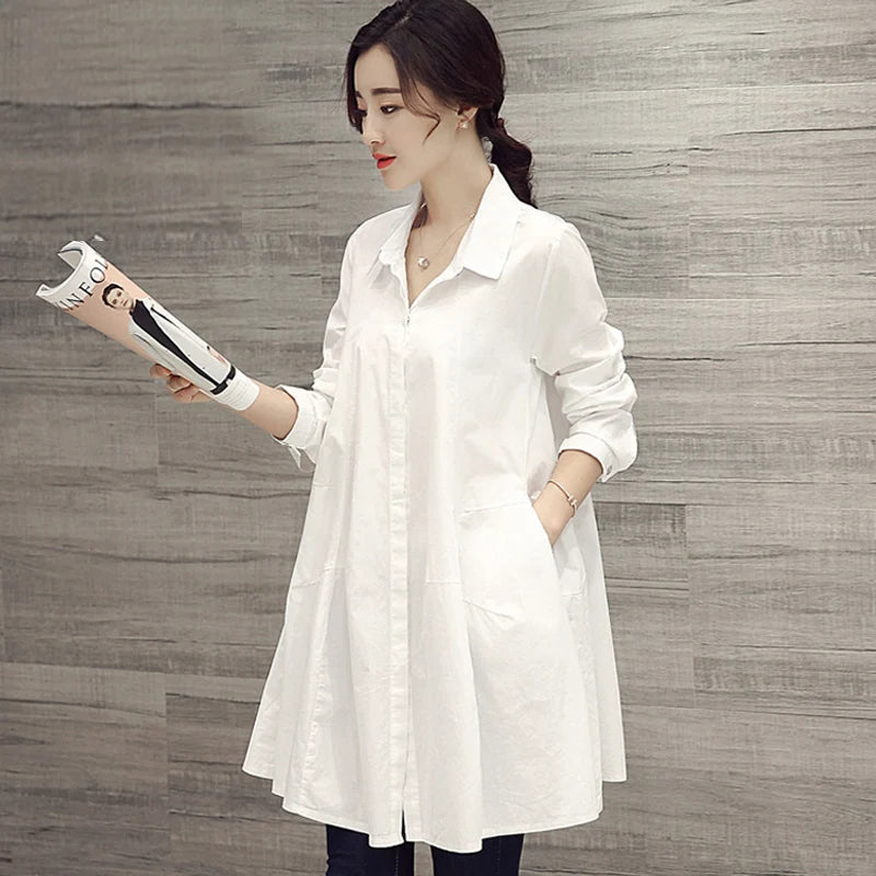 Oversized Shirts and Blouses Korean Fashion Women 2023 Spring Summer