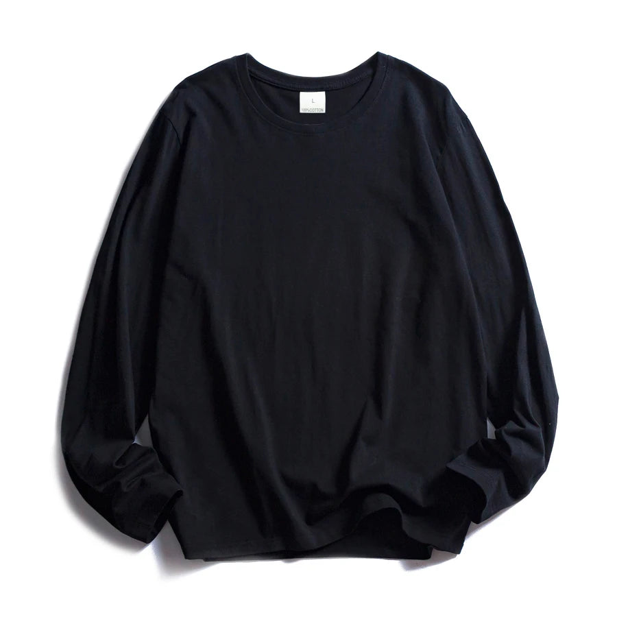 WAVLATII Women O-neck Long Sleeve T shirts Lady White Cotton Tops