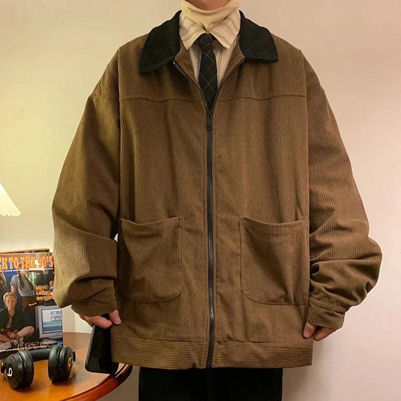American Style Vintage 2024 Men Bomber Jacket Windbreakers Zipper