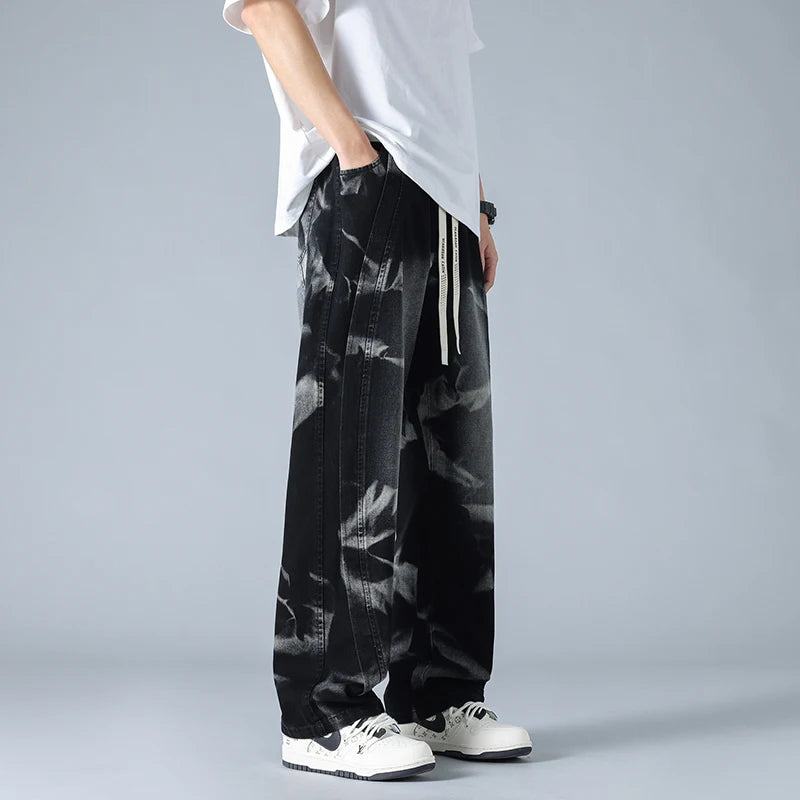 American Camo Street Style Cargo Pants Man Spring Summer New Wide Leg