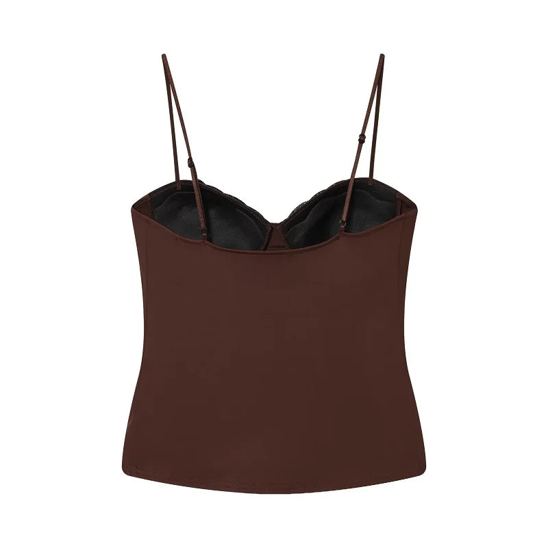 MUJER Lace Corset Top Women Sexy Backless Crop Top Woman Slip Bustier