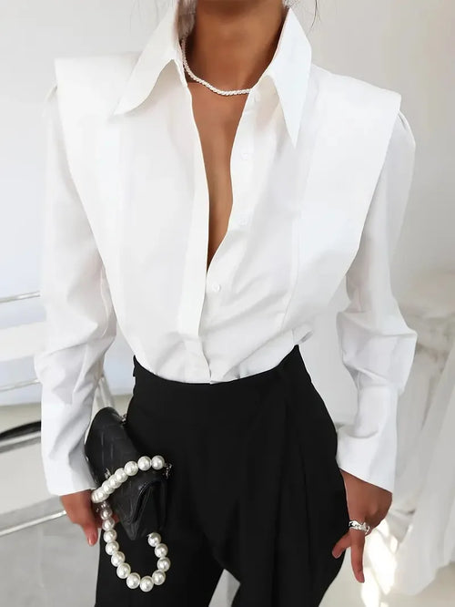 Autumn New White Shirt Women's Fashion Elegant Casual Long Sleeve