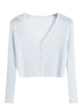 2026 Summer Thin Air Conditioning Blouse Ice Silk Knit Sun Protection