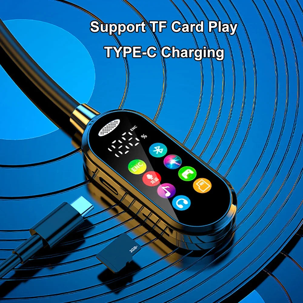 Color Screen Bluetooth 5.4 Earphones Neckband Headphones Wireless