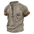 Men'S Casual Henley Shirt Fashion Raglan T Shirt Plain Slim Pleated