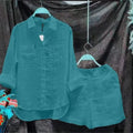 Summer Cotton Linen Casual Home 2 Piece Set For Women 2024 Fashion