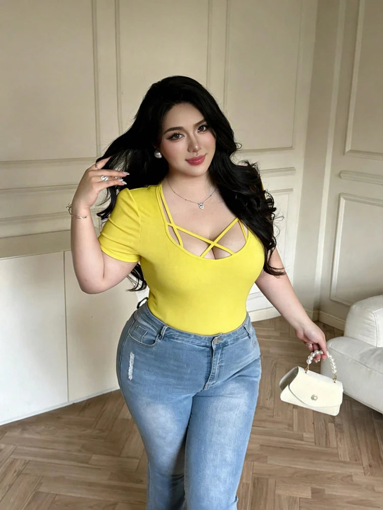 Plus Size, Fashion, Spring/Summer, Tie-front, Sexy, Seductive Style,