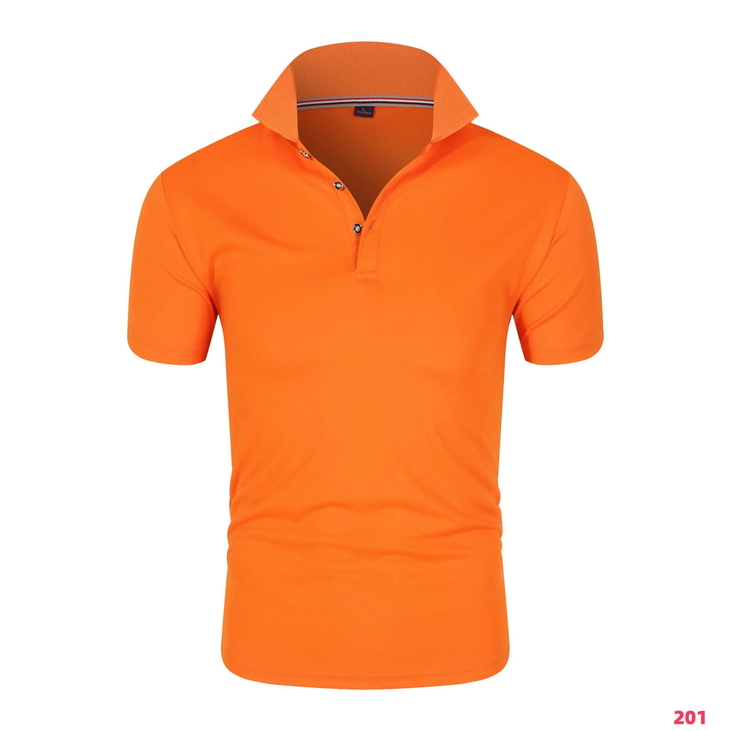 2025 New Men's Collar T-Shirt White Casual Short Sleeved Golf Collar