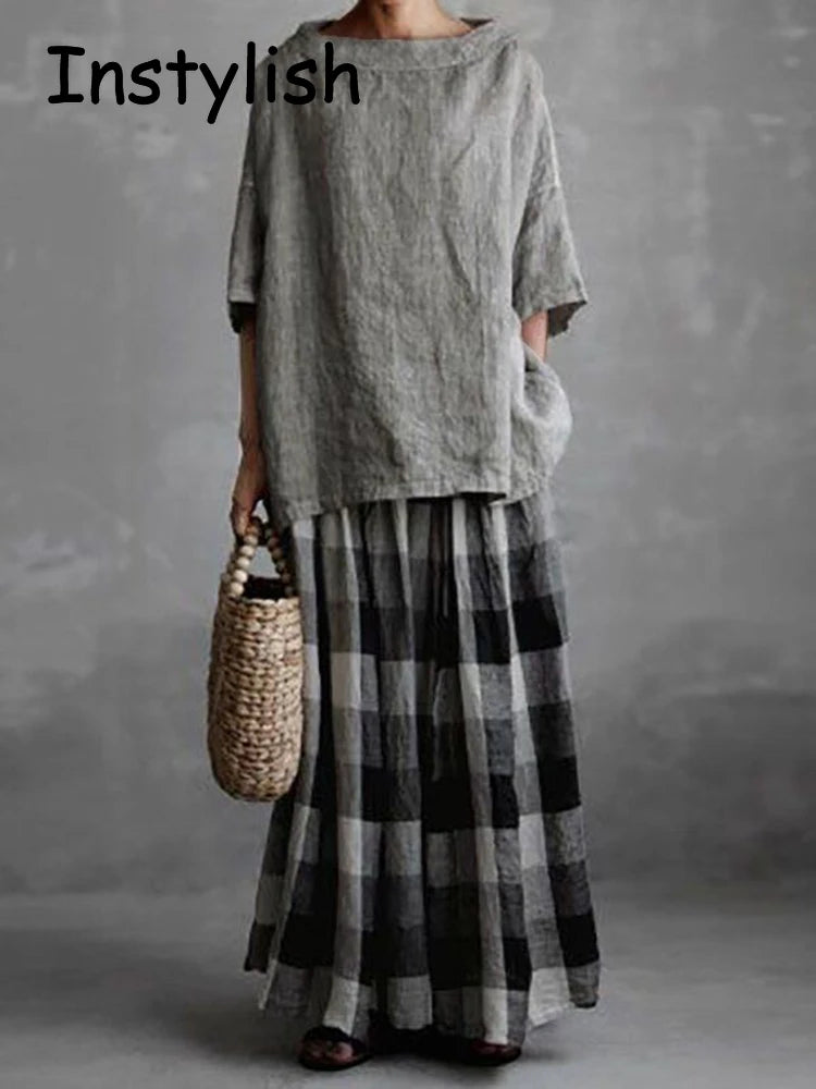 Women Vintage Harajuku Cotton and Linen Loose Blouses and Shirts
