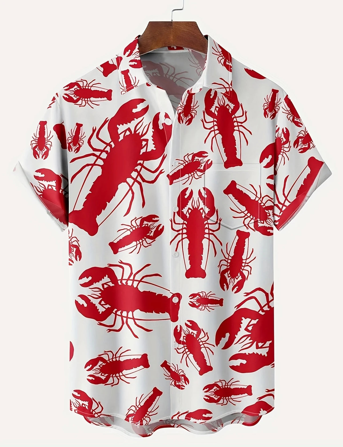 3D Printed Fun Cartoon Lobster Pattern Hawaiian Shirt - Summer Cute
