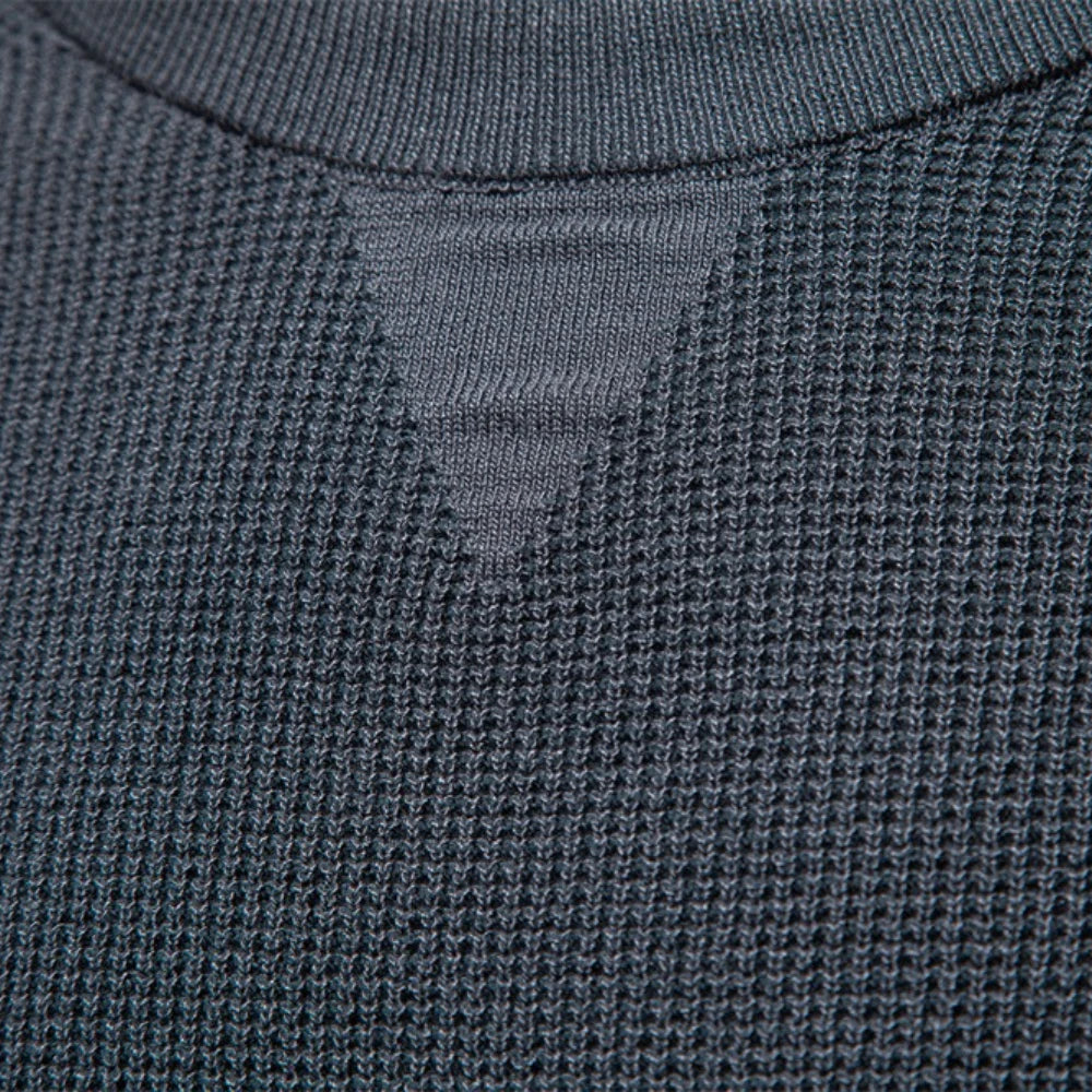 AIOPESON Raglan Sleeve Polo Shirt Men Henley Collar Solid Color Long