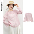 SENTUBILA Chiffon Blouse for Women 2026 Spring Lightweight Loose Boat