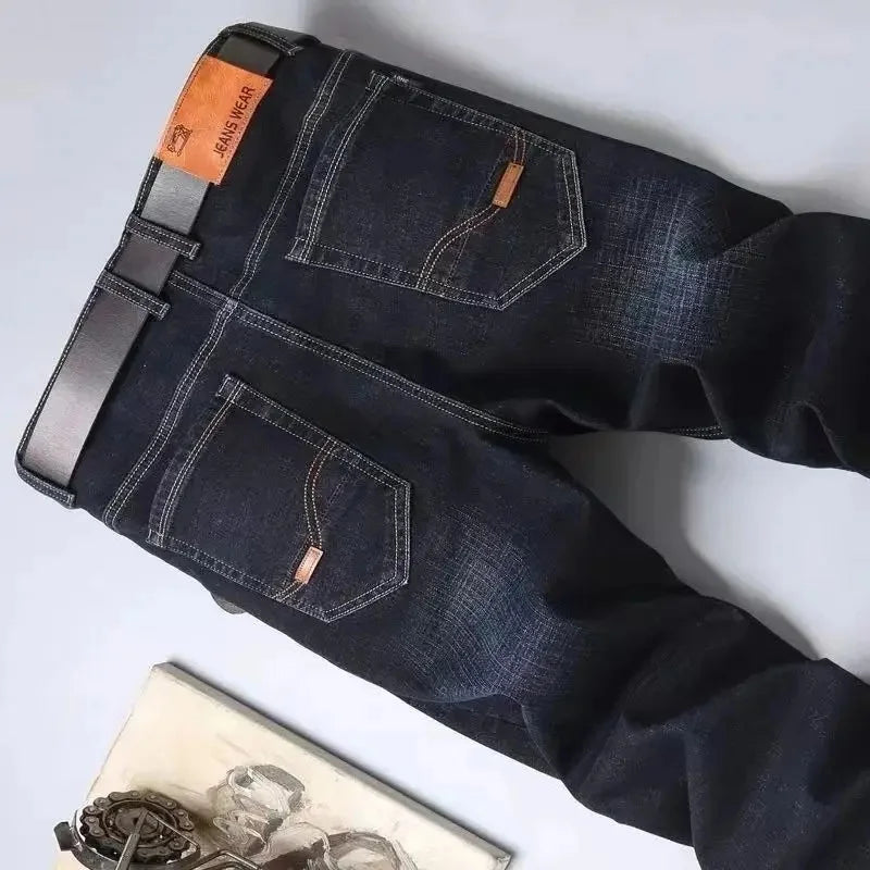 Men  Comfortable Soft Business Fashion Straight Casual Denim Trousers