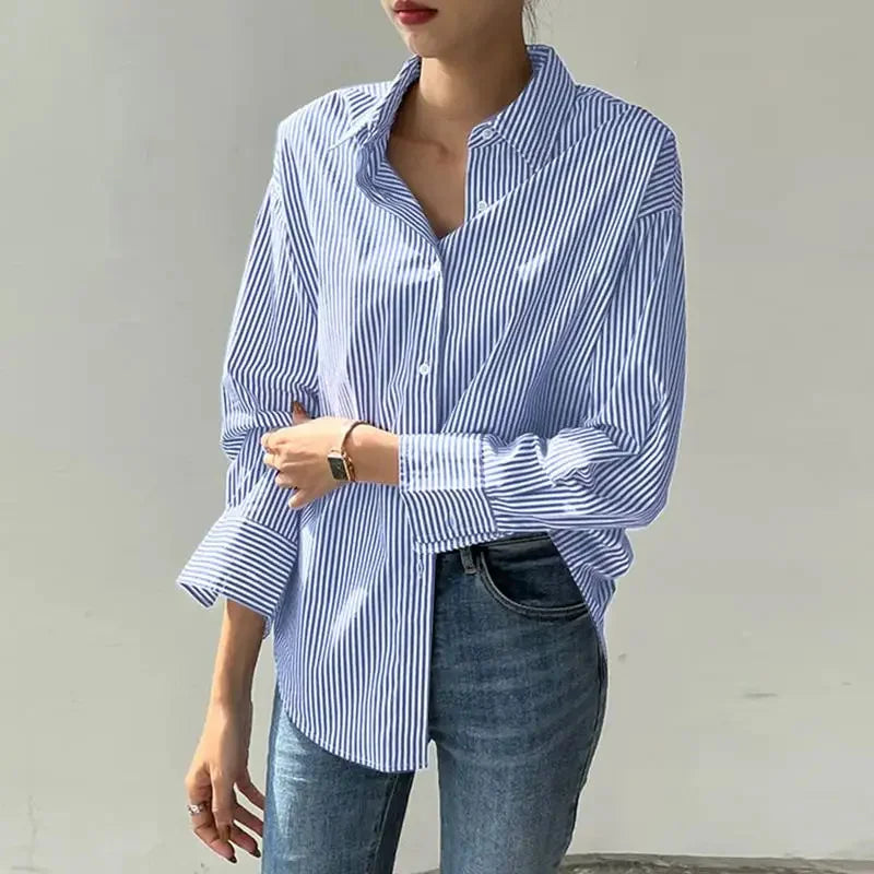 Women Spring Summer Blouses Shirts Lady Fashion Casual Long Sleeve