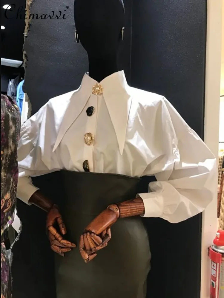 2026 Casual Long-sleeve Shirt Women New Fashion Turn Down Collar Big