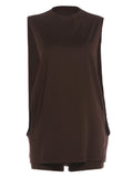 Weird Puss Sexy Hollow 2 Piece Set Women Trend Wild O-Neck Sleeveless