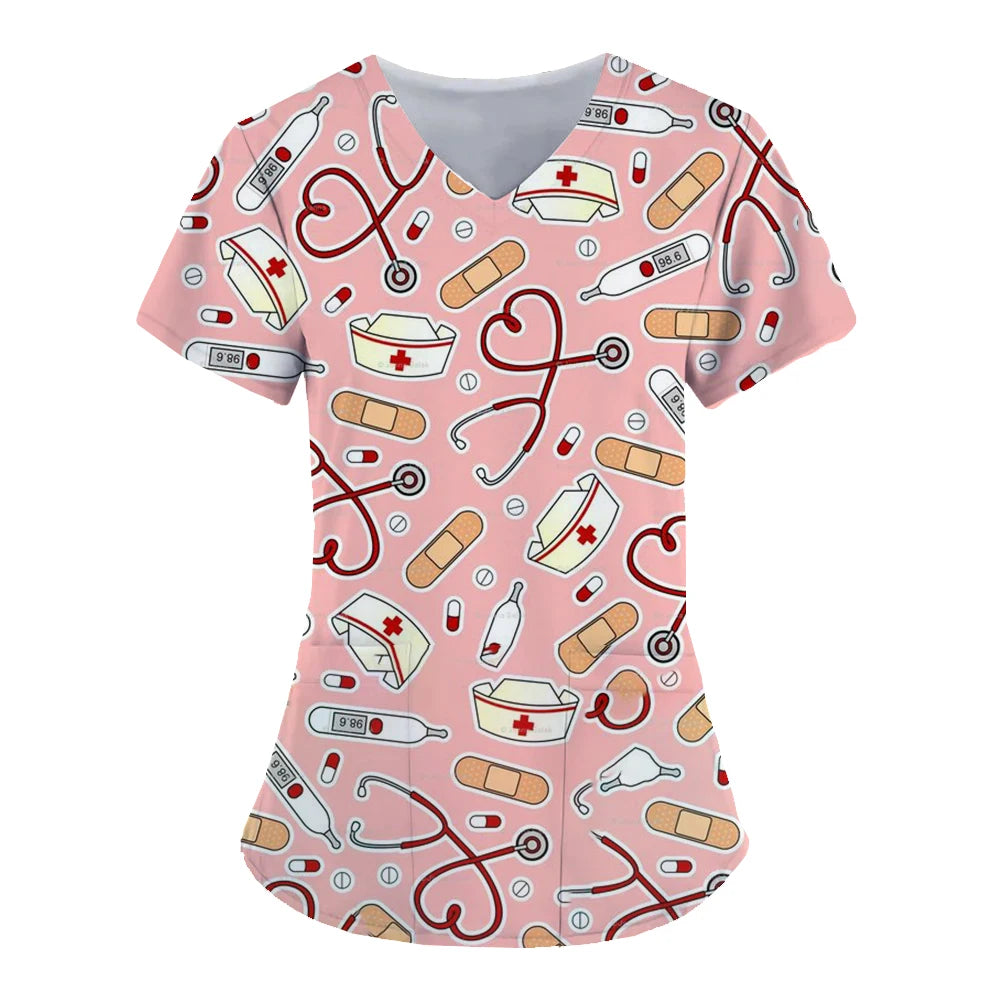 Medical Tools Graphic Healthcare Uniform Nurse Clinic Nursing Workwear