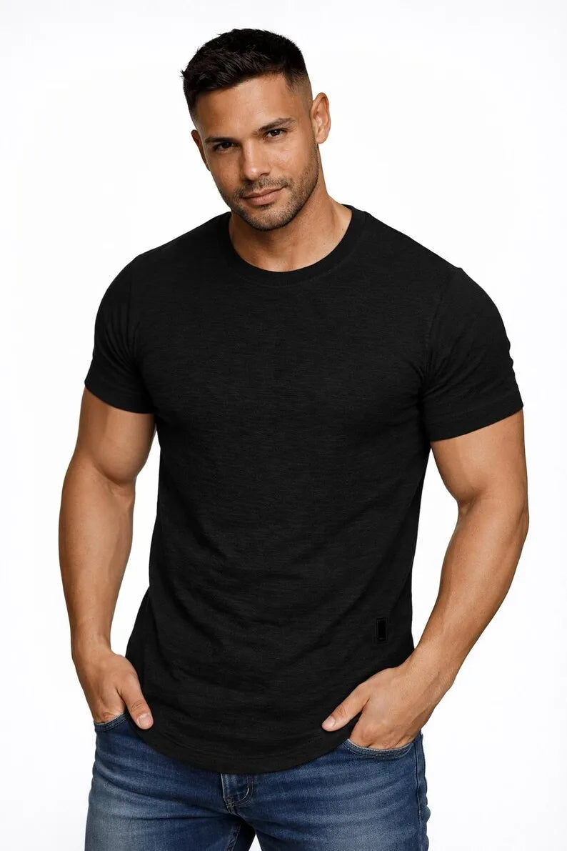 Summer Men T Shirt Cotton Tops Women Solid Color Blank Tshirts O-neck