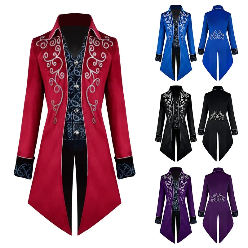Medieval Tuxedo Steampunk Vintage Victorian Long Sleeve Windbreaker