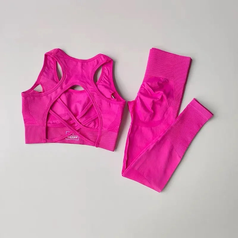 2PCS Sports Bra Women's Set Professional Fitness Tank Top Bra
