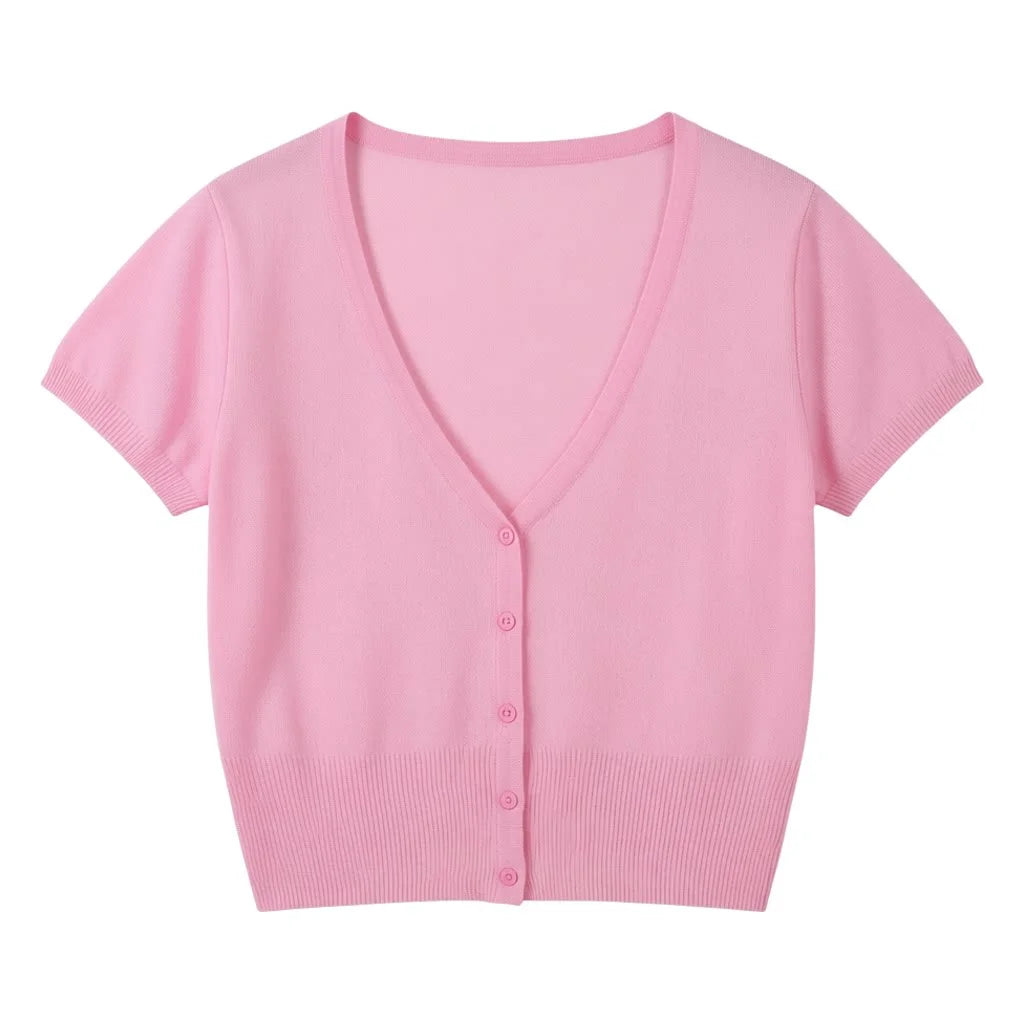 Outerwear Jerseys Summer Cardigan Women Cropped Blouses Korean Fashion