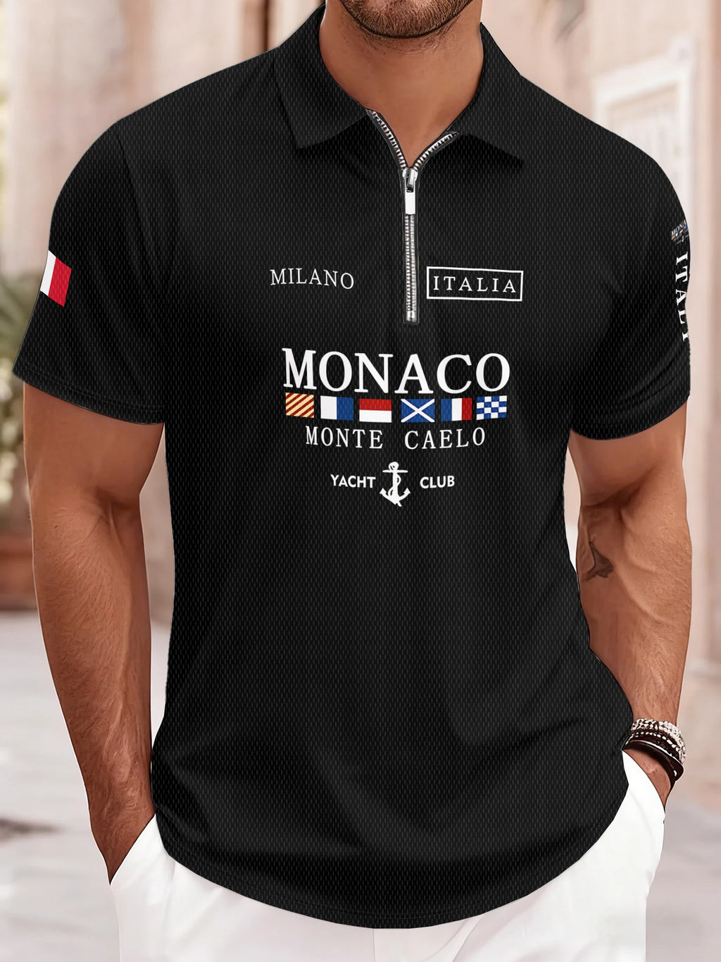 2026 Summer Men's Polo Shirt with Letter Print Breathable Lightweight