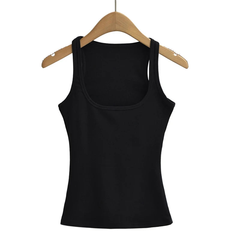 Summer U-neck Sculpted Square Neck Tank Top for Women New 2025